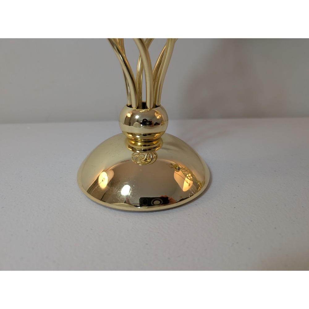 Vintage PartyLite Paragon Tealight Candle Lamps Pair Gold Pearl Shades - Picture 8 of 9